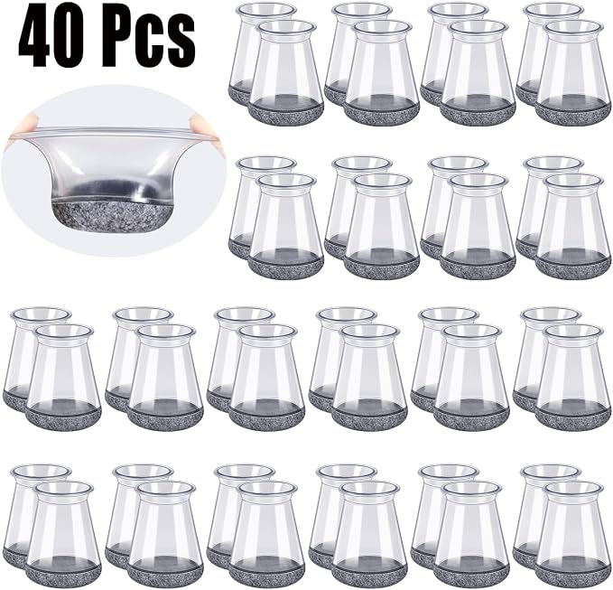 40 Pack Extra Small Chair Leg Floor Protectors Silicone Covers to Protect - Image 4