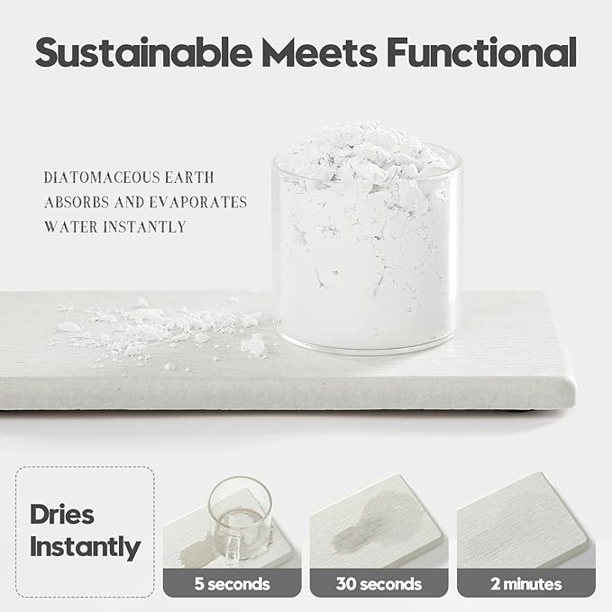 2PCS 7"x3.5" Water Absorbing Bathroom Sink Vanity Trays, Diatomite Stone Quick - Image 4