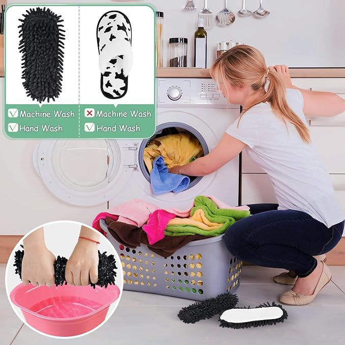 Microfiber Floor Mop Slippers House Dust Cleaning Tool Detachable Washable Shoes - Image 5