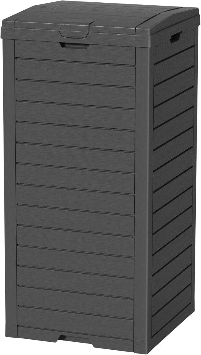 Outdoor Trash Can Waterproof Resin Garbage Bin, 31 Gallon by KFY