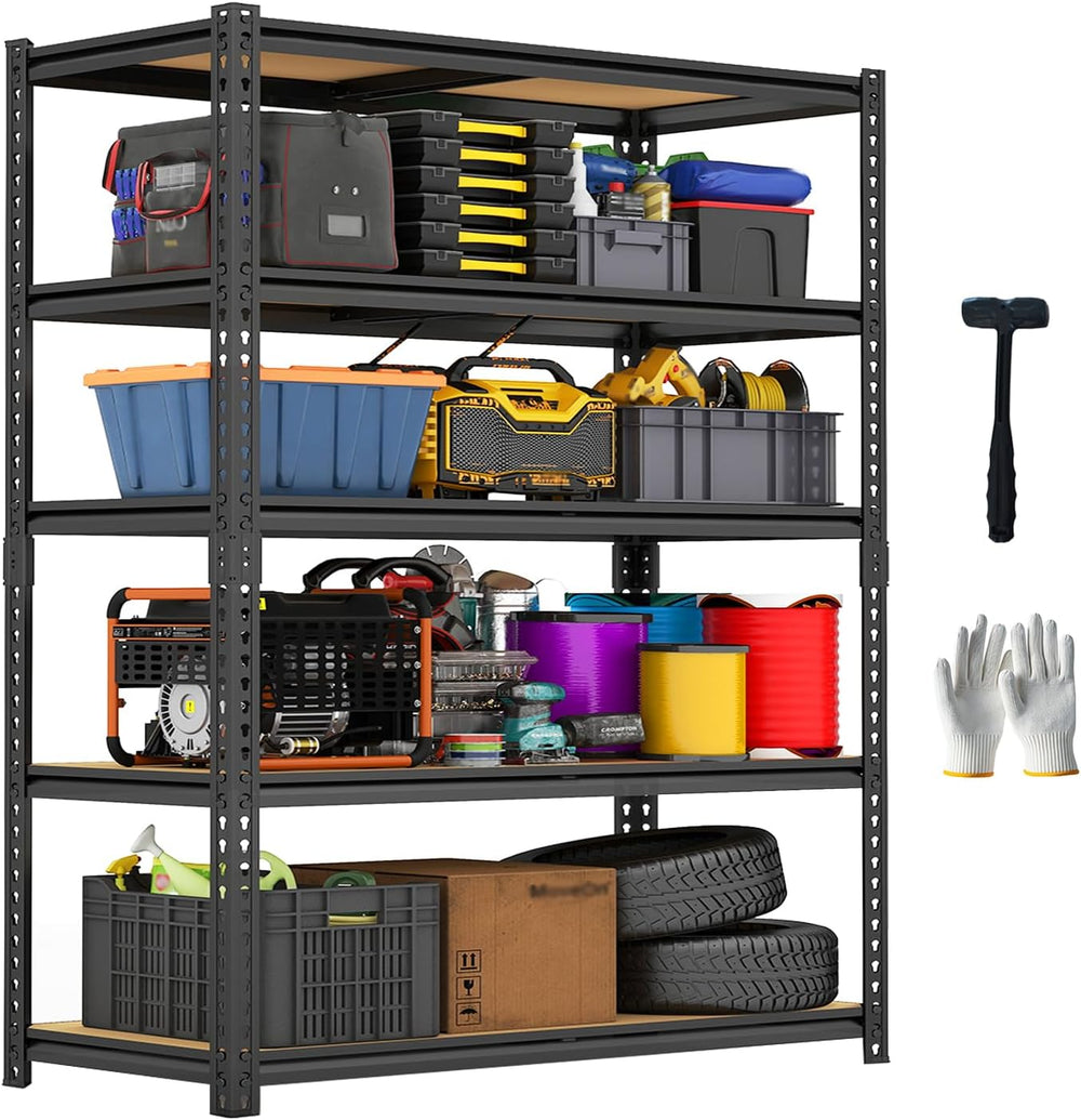 Garage Shelving Storage Shelves, 60'' H Adjustable Shelving, Metal St...