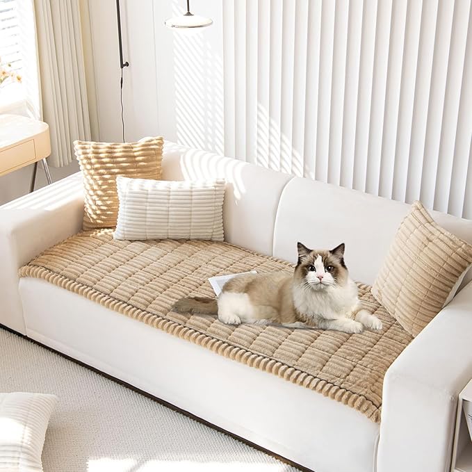 OTOB Couch Cover for Dogs Washable, Non Slip Plush Sofa Covers for 3 Cushion by OTOB