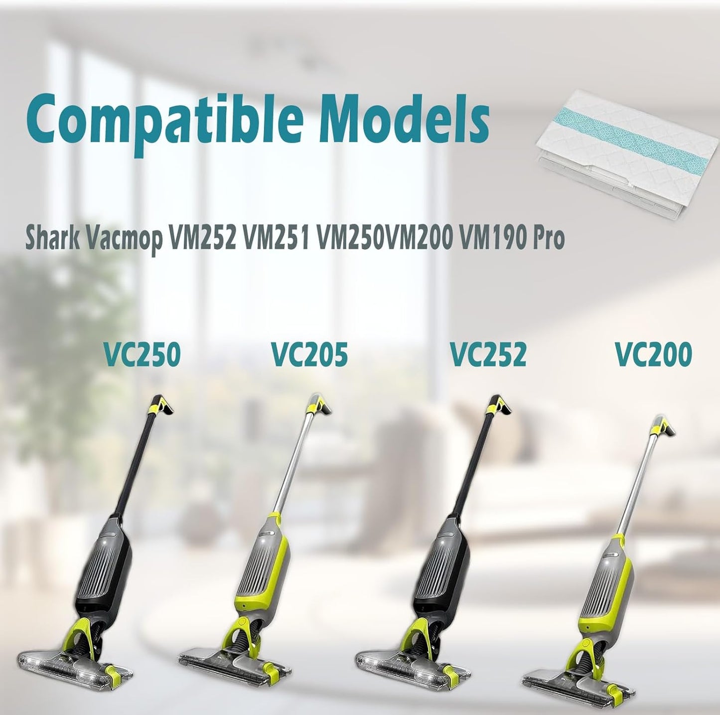 Replacement Pads forVM252 VM200 VM190 VM250 VM251 VM200C VM252C QM250 VC205,20 Pcs Disposable Vac Mop Pads Refills