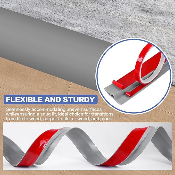 Floor Transition Strip Vinyl Door Threshold Ramp Self Adhesive Carpet Edging - Image 4