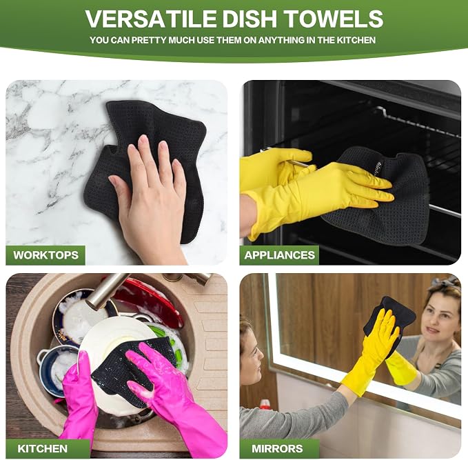 KinHwa Dish Cloths for Washing Dishes Kitchen Towels Microfiber Dish Towels for - Image 6