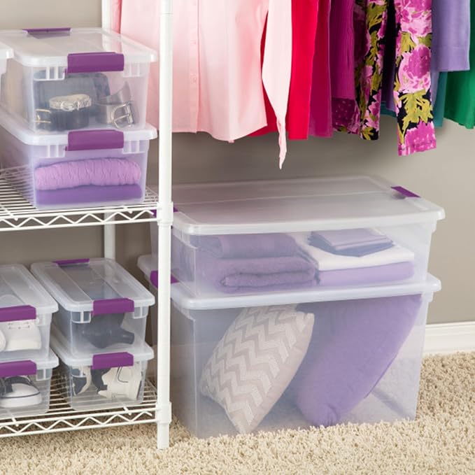 Sterilite 6 Pack 66 Quart ClearView Latch Box, Stackable Organizer Bins - Image 7