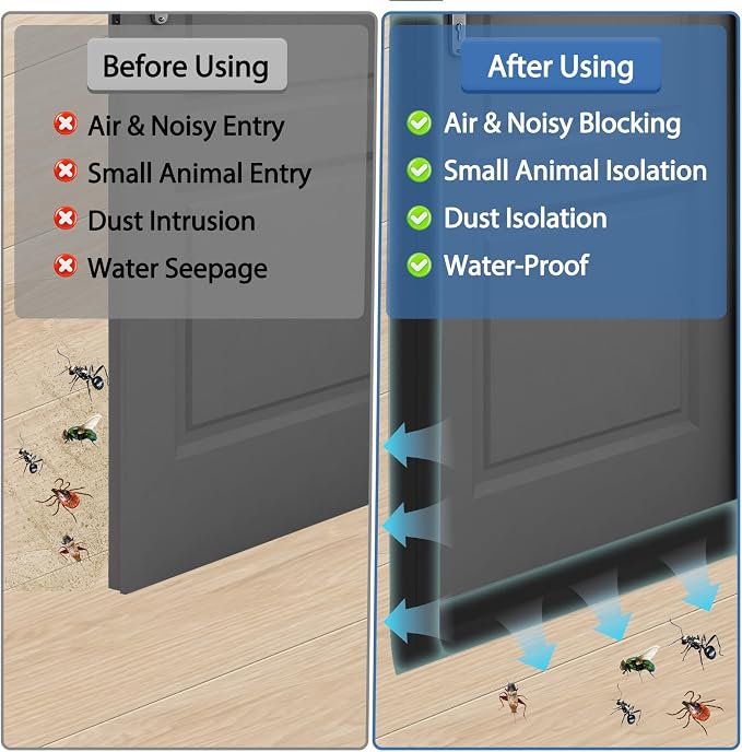 Weather Stripping Door Draft Stopper Flexible Self Adhesive Silicone Door Seal - Image 3