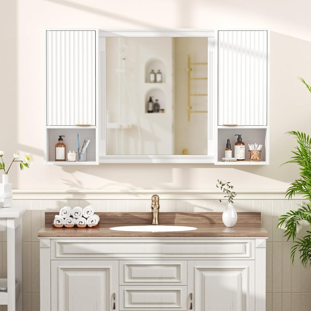 AKMAKM 59.1" Tall Slim Bathroom Storage Cabinet White | Freestanding or ...