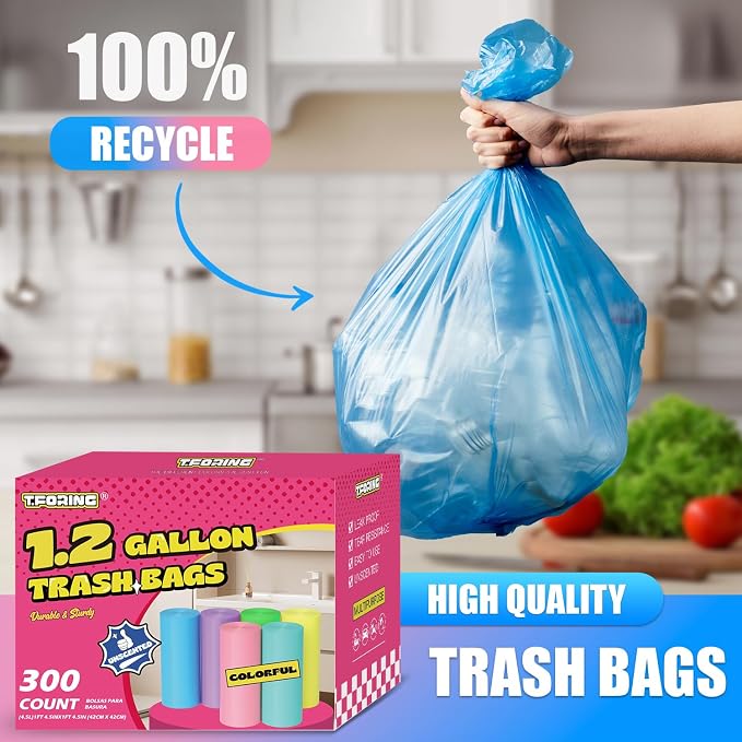 300 Count 1.2 Gallon Trash Bags - Image 6