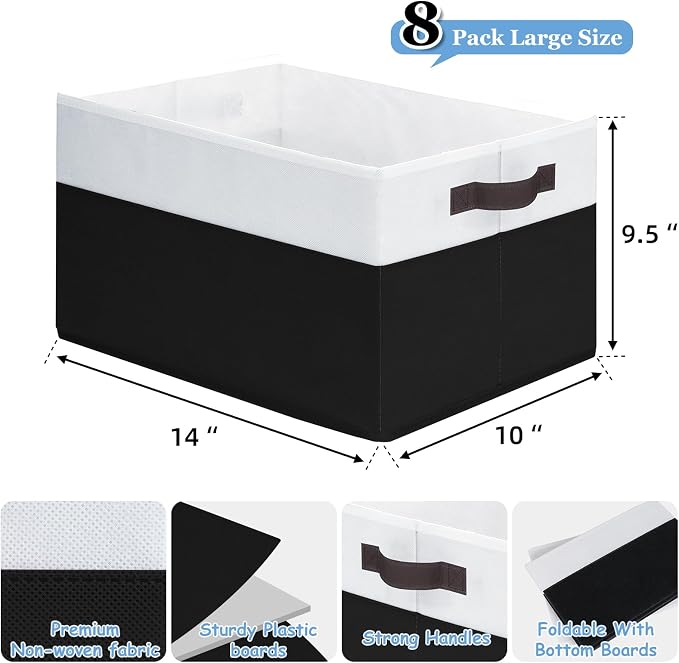 Criusia 8 Pack Large Storage Baskets - Image 2