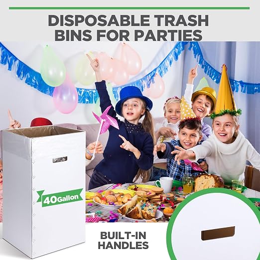 Tioncy 5 Pcs Cardboard Trash Cans Disposable and Reusable Corrugated Cardboard - Image 6