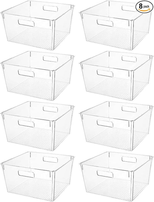 Clear Extra Large Plastic Storage Bins by CONTROLKITCHEN