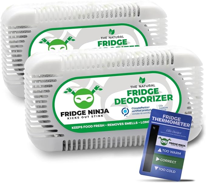 Fridge Ninja 2-Pack Unscented Activated Charcoal Fridge Deodorizer by EllisHarper