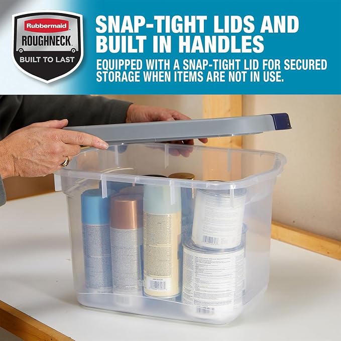 Rubbermaid Roughneck Clear 19Qt/ 4.75 Gal Storage Containers, - Image 4