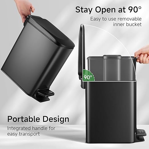 TIPGO Slim Bathroom Trash Can - Image 4