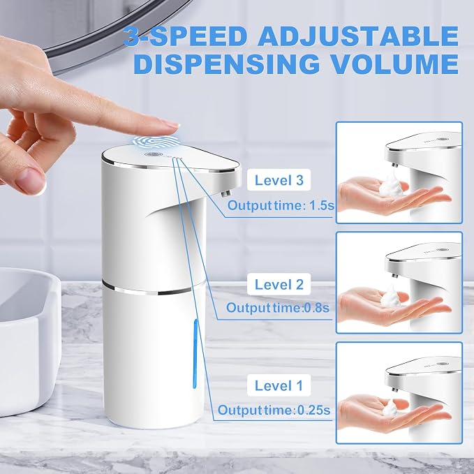 Automatic Foaming Soap Dispenser, Type C Rechargeable Hand Free Pump Soap - Image 3