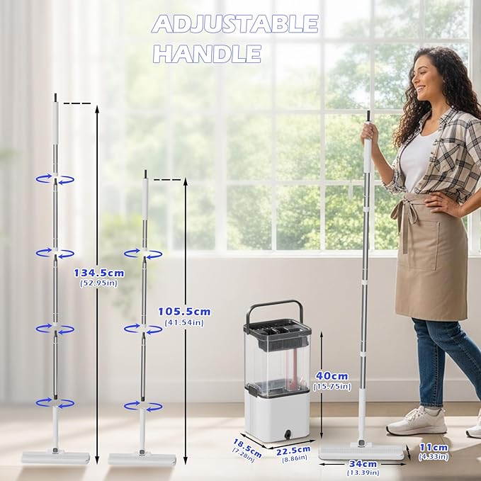 Mop and Bucket Set, Midyb Flat Mops and Bucket System - Image 8