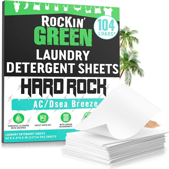 Rockin' Green Hard Rock Travel Laundry Detergent Sheets by RockinGreen