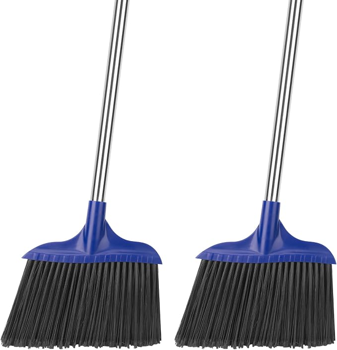 Kefanta 2 Pack Heavy Duty Broom Indoor/Outdoor Commercial Brooms Angle Broom 53 by KeFanta
