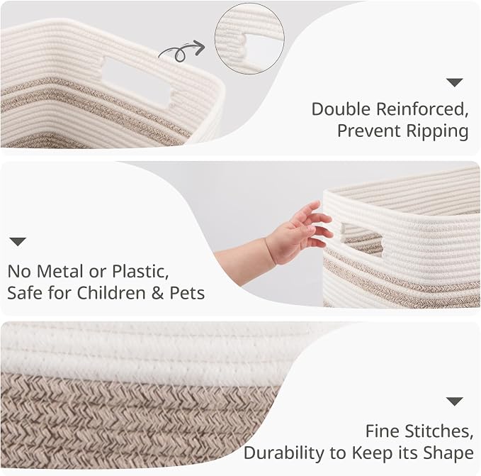 OIAHOMY Rectangle Laundry Basket, Large Laundry Hamper - Image 3