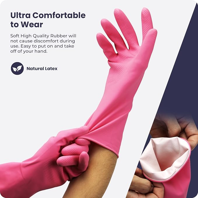 FMP Brands 3/6/12/60 Pairs Cleaning Gloves, Waterproof Rubber Gloves - Image 3