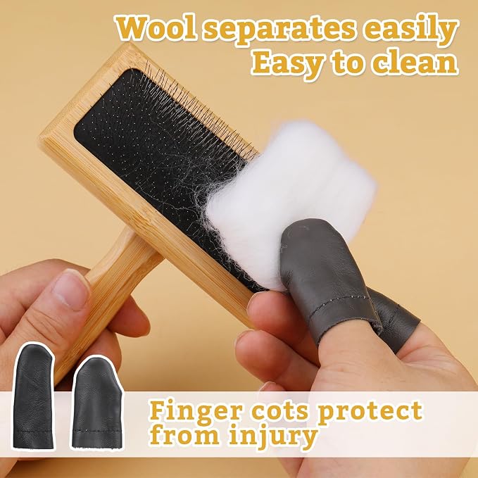 2 Pcs Large Wooden Wool Carders, Needle Felting Carding Brushes Tools - Image 5