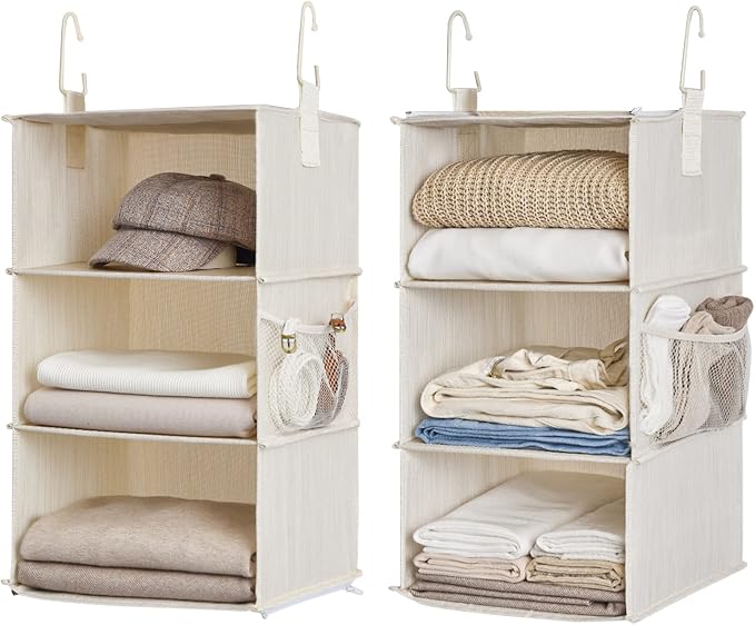 StorageWorks 6-Shelf Closet Organizers, Two 3-Shelf Separable Hanging Shelves by StorageWorks