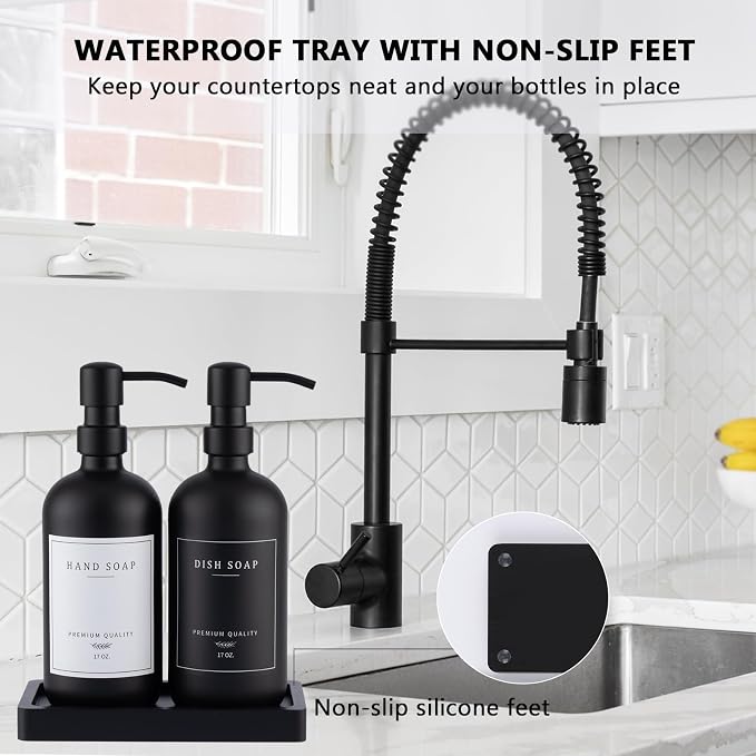 Black Thick Glass Soap Dispenser - Image 6