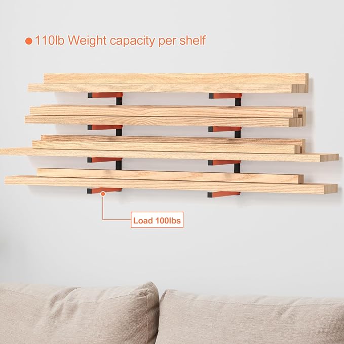 NANANARDOSO Wall Mount Wood Organizer and Lumber Storage, Heavy Duty Metal Shelf - Image 5