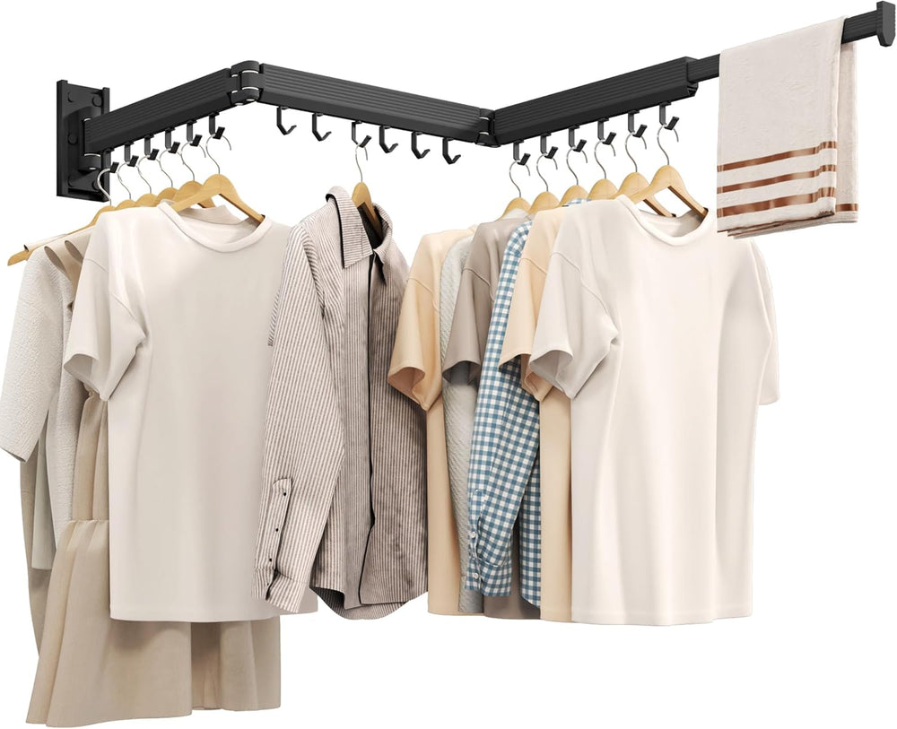 Wall Mounted Clothes Drying Rack, Collapsible Laundry Drying Rack, Retractable