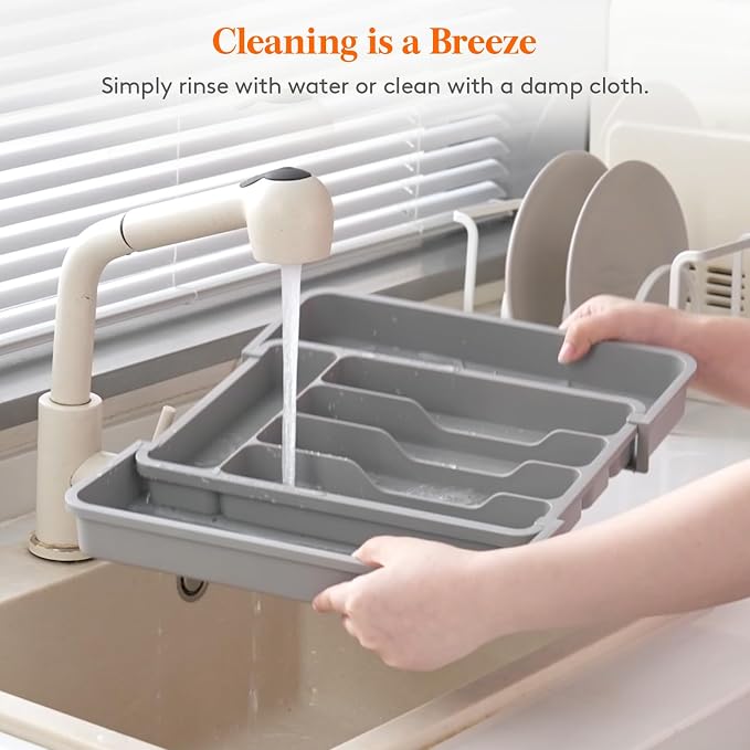 Lifewit Silverware Drawer Organizer, Expandable BPA Free Utensil Tray - Image 5