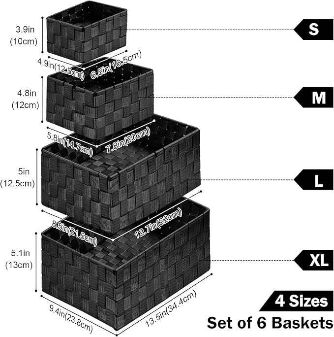 Woven Storage Baskets, Storage Bins, Cube Basket Container Baskets Storage - Image 2