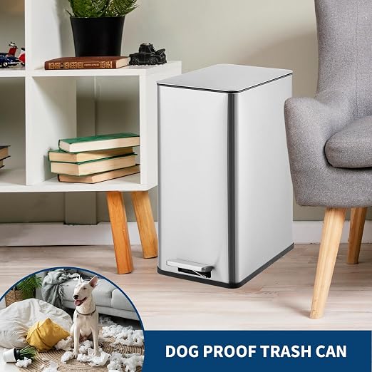 GarveeHome 4 Gallon Step Trash Can, 15 Liter Stainless Steel Rubbish Bin - Image 7