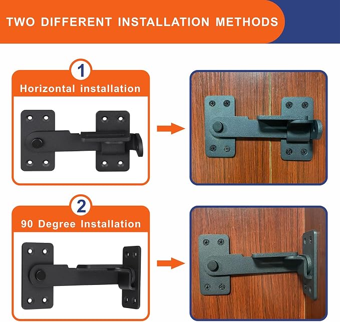 2PCS Flip Latch Lock, 90 Degre Heavy Duty Gate Latch - Image 4