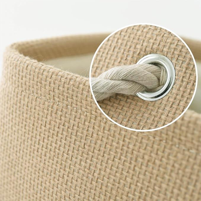 TheWarmHome Decorative Basket Rectangular Fabric Storage Bin Organizer Basket - Image 4