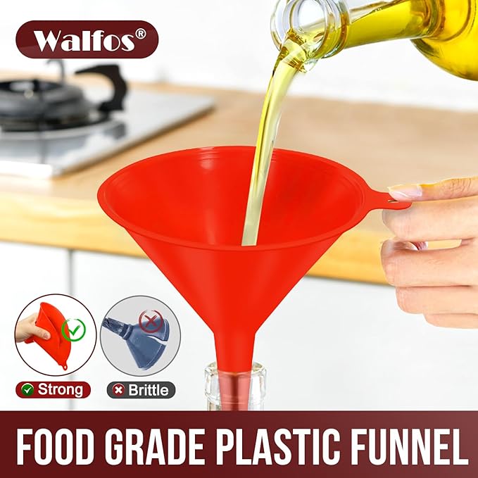 walfos 4pcs Kitchen Plastic Funnel, Automotive Funnel - Image 2