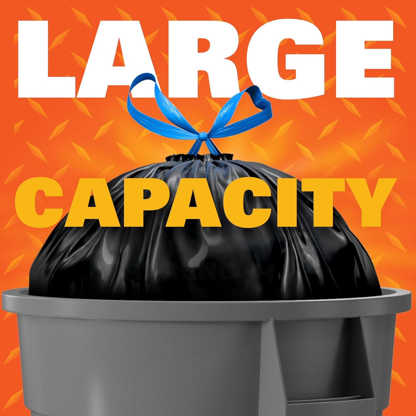 Hefty Strong 30 Gallon Trash_Bags, Large Trash-Bags 30 Gallon Size, Durable Drawstring Enclosure, Resists Punctures, Leaks, and Tears, Black, Unscented, 56 Bags (Pack of 3)