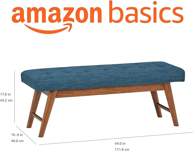 Amazon Basics Modern Haraden Upholstered Button-Tufted Bench - Image 3