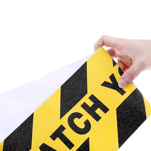 Boao 24 Pieces Watch Your Step Stickers Sign 6 x 24 Inch Caution Watch Your - Image 7