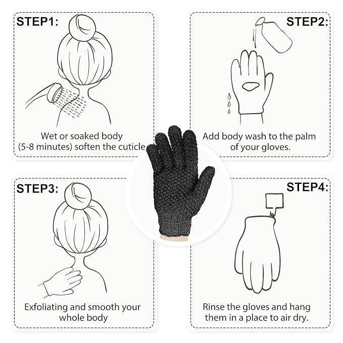 Evridwear Exfoliating Dual Texture Bath Gloves - Image 6