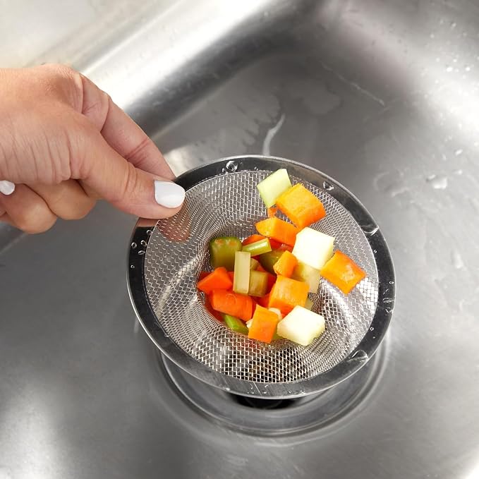 Juvale 4-Pack Stainless Steel Kitchen Sink Drain Strainer - Image 3