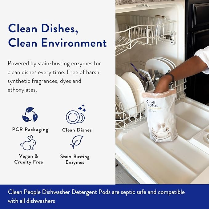 The Clean People Dishwasher Detergent Pods | Cuts Grease and Rinses Sparkling - Image 2