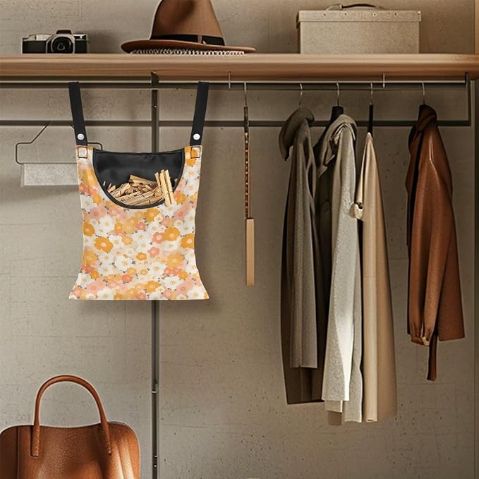 Clothes Pin Hanging Bag with Hanging Rope 14.5 X 12 Inch Clothespin Bag - Image 4
