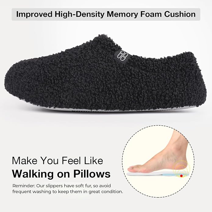 HomeTop Women's Fuzzy Curly Fur Memory Foam Loafer Slippers - Image 4