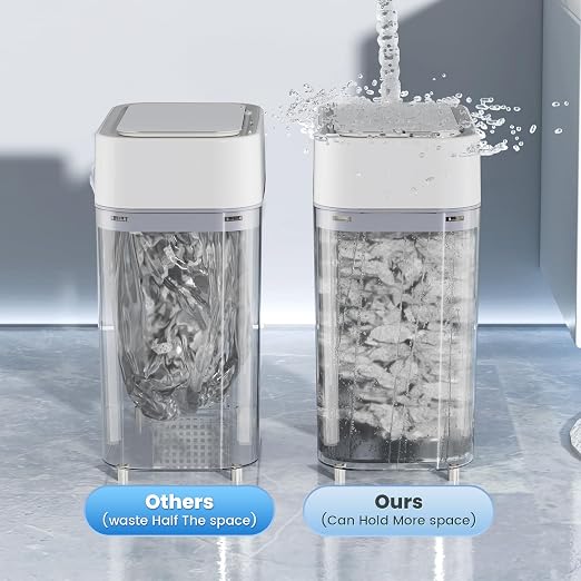 Bathroom Trash Can with Lid: 2.3 Gal Small Slim Motion Sensor Wastebasket - Image 7