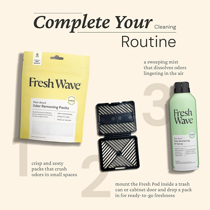 Fresh Wave Lemon Odor Eliminating & Deodorizing Packs | Bag of 6 & Fresh Pod - Image 6