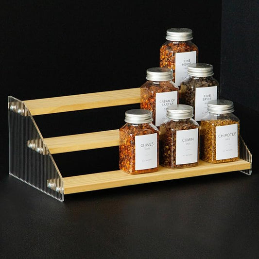 nianfeng Tiered Spice Rack, 3-Tier Spice Pantry Kitchen Cabinet Organizer by nianfeng