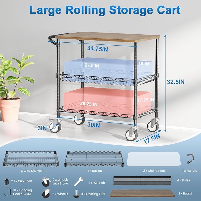 Leteuke Rolling Kitchen Carts - Image 3