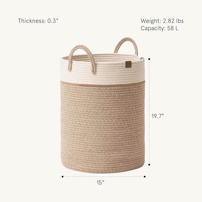 LA JOLIE MUSE Woven Basket Rope Storage Baskets - Image 2