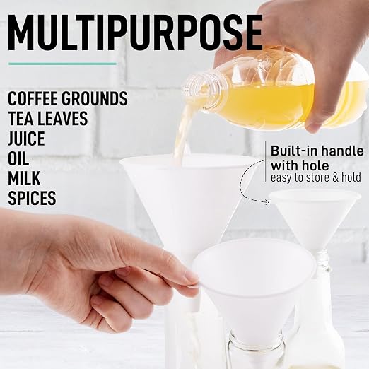 Zulay Kitchen 3-Piece Plastic Funnel Set - Image 5